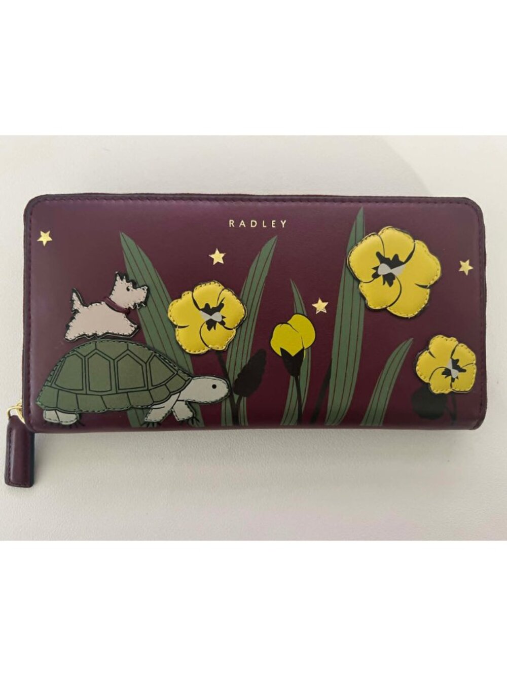 Radley London Midnight Wanderer Large Zip Around Wallet in Dark Cherry